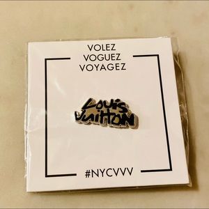 Rare Louis Vuitton Logo Enamel Pin - #NYCVVV Exhibition